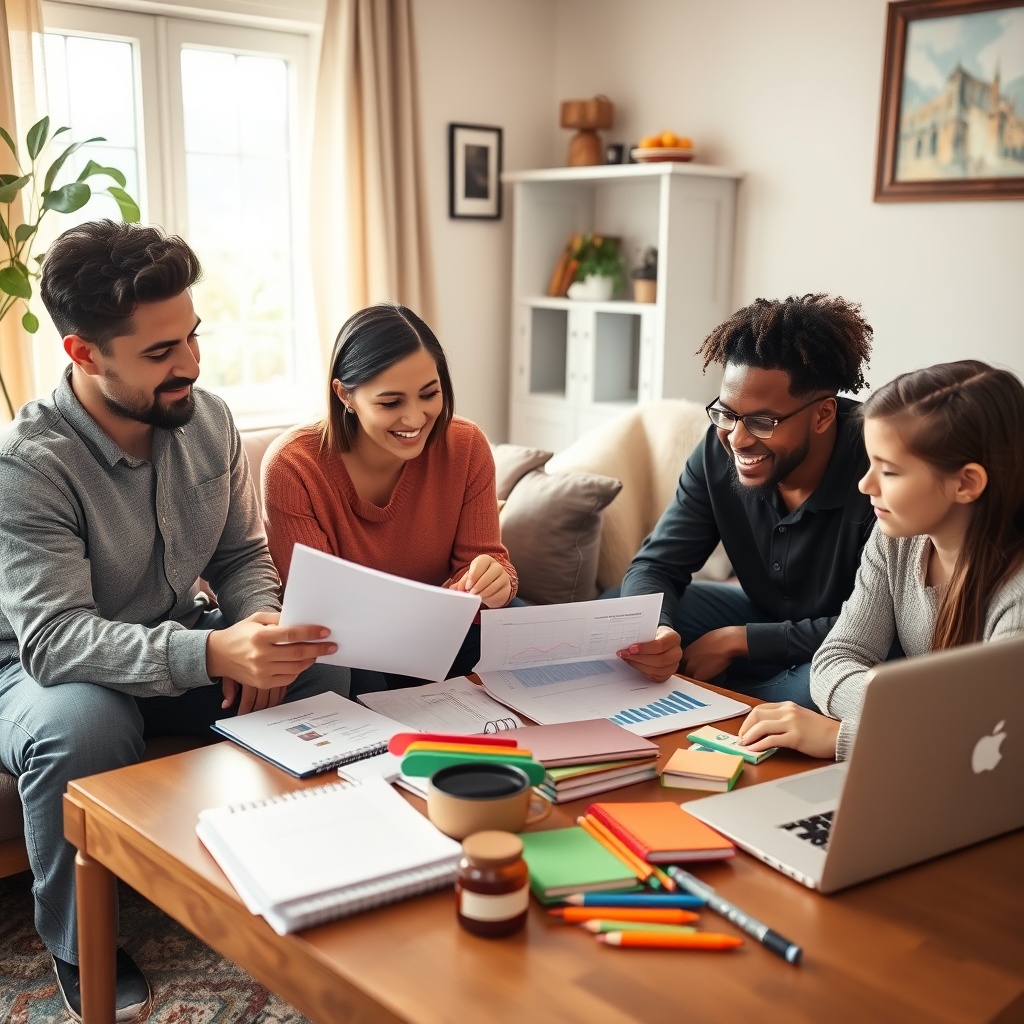 Family budgeting planning session