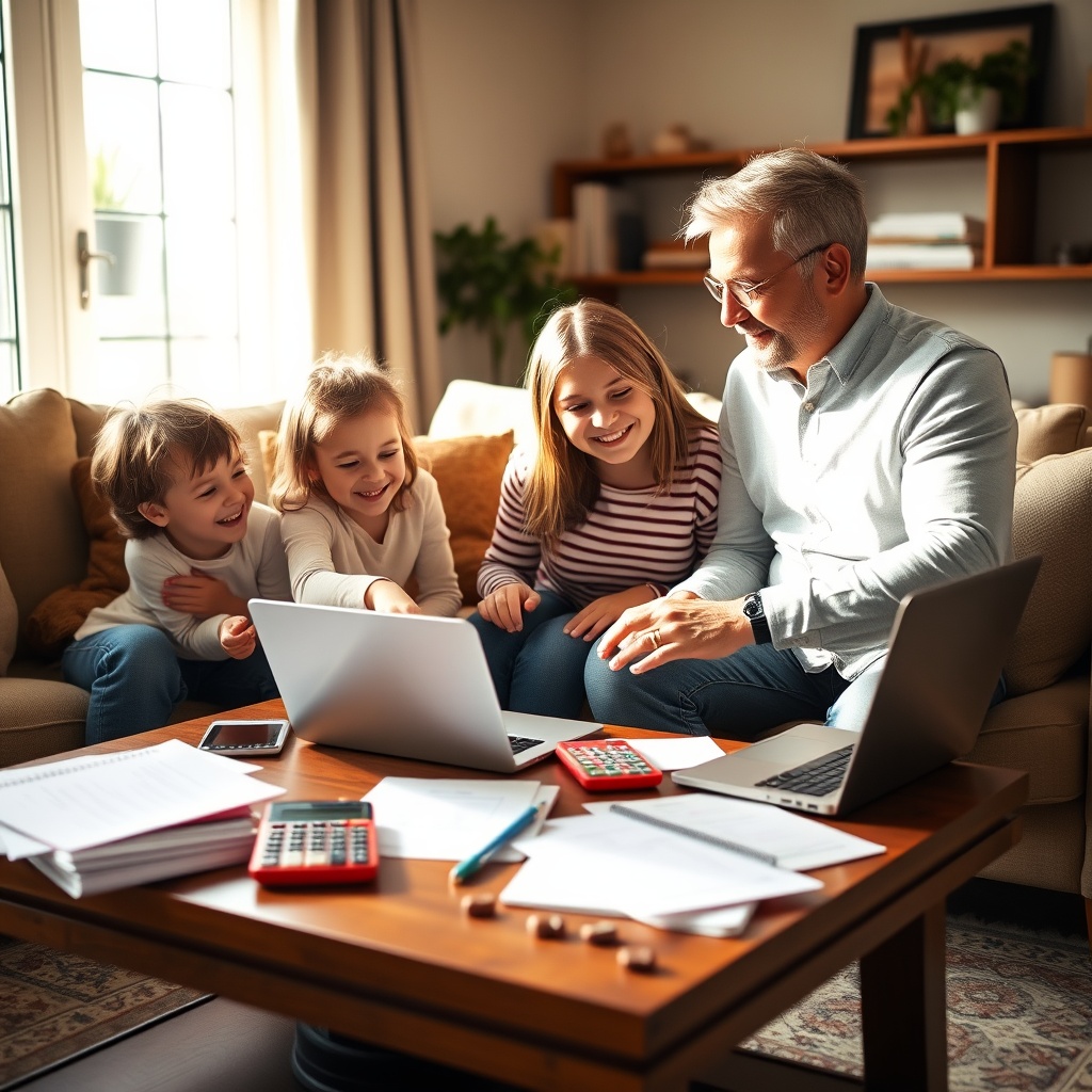 Family budget planning illustration